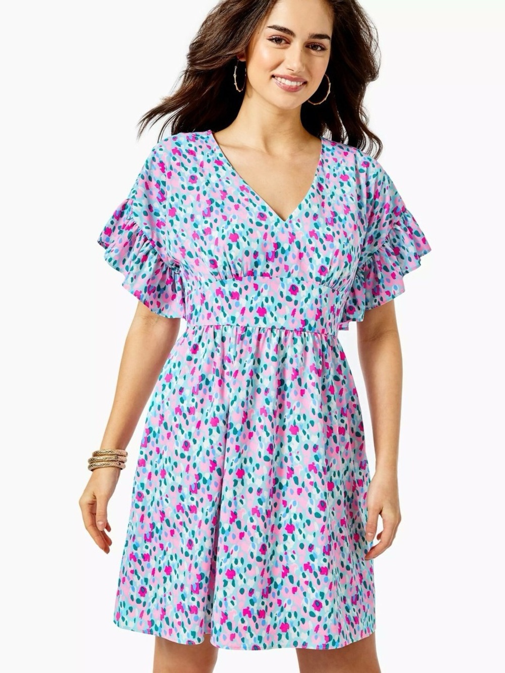NEW Lilly Pulitzer Multi Hottie Dottie Blaire Stretch Dress 14